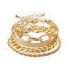 european and american cross-border jewelry,  smooth c-shaped mix and match twist chain bracelet,  simple thread exaggerated o-chain set bracelet miniinthebox