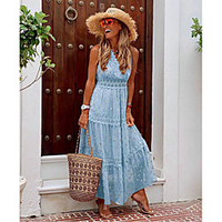 european and american foreign trade independent station chiffon lace v-neck dress miniinthebox