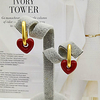 european and american ins style simple temperament retro enamel earrings two cute red love ear hoop earrings earrings miniinthebox