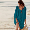 european and american new style cotton side large size loose bikini swimsuit outer blouse beach sunscreen gown female vacation outfit miniinthebox