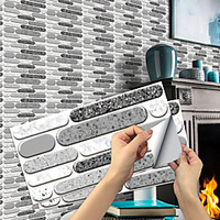 European Retro Gray and White Round Stone Self-adhesive Ceramic Tile Stickers Kitchen Stove Water And Oil Proof Stickers House Diy Renovation Wall Stickers miniinthebox