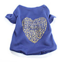 European Style Heart Shaped Pattern Inner Fleeces Shirt for Dogs (XS-L)