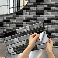 European Style Retro Black Stone Self-adhesive Tile Stickers Kitchen Stove Waterproof And Oil Proof Stickers House DIY Renovation Wall Stickers miniinthebox