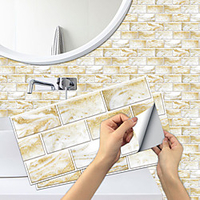 European-style Retro Gilt Spar Self-adhesive Tile Stickers Kitchen Stove Water And Oil Proof Stickers House DIY Renovation Wall Stickers miniinthebox