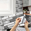 European Style Retro Gray And White Stone Self-adhesive Tile Stickers Kitchen Stove Water And Oil Proof Stickers House DIY Renovation Wall Stickers miniinthebox