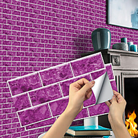 European Style Retro Powder Amethyst Self-adhesive Tile Stickers Kitchen Stove Water And Oil Proof Stickers House DIY Renovation Wall Stickers miniinthebox