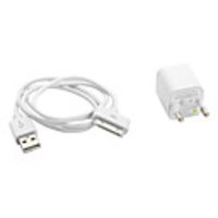 European Union USB and AC Charger and Data Cable for iPhone 4 and 4S (1000mA,  White)