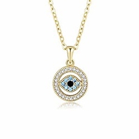 evil eye pendant necklace lucky jewelry gold plated chain for women girls valentine