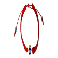 evil eye red string bracelet macrame braided with 5mm blue lucky eye