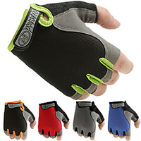 Exercise Gloves for Gym Workout / Exercise Fitness / Bike / Cycling Antiskid / Slim / Half Finger Lycra / Net One Pair Red / Blue / Pink miniinthebox