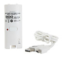 External USB Rechargeable Battery for Wii (900mAh,  White)