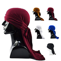 Fabric Durag Breathable highly stretchy For Street Basketball Sporty Chic Modern claret Blue White 1 Piece / Men