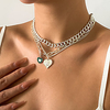 factory custom metal hollow iron chain dripping love heart necklace retro embossed little angel simple necklace miniinthebox