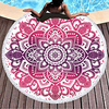 factory direct sale round printed beach towel,  microfiber plus tassel,  soft hand feel,  customizable logo mandala miniinthebox