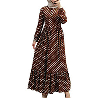 factory direct supply cross-border european and american new style long skirts popular polka dot ruffled pleated high waist dress 20351 miniinthebox