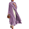 factory direct supply iduoduo european and american solid color cardigan,  soft and elegant chiffon plus size women