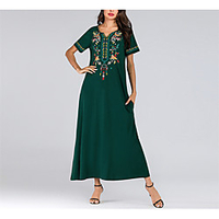 factory direct supply real shot spot cross-border foreign trade heavy industry embroidery dress muslim arab skirt female 7052 miniinthebox