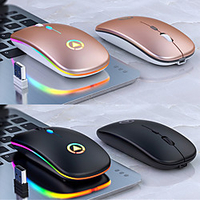 Factory Outlet A2 Wireless Bluetooth / Wireless 2.4G Optical Silent Mouse / Rechargeable Mouse Multi-colors Backlit 1600 dpi 3 Adjustable DPI Levels 4 pcs Keys 2 Programmable Keys miniinthebox