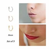 fake nose ring hoop nose rings set nose piercing lip nose rings jewelry for women men girl gold, rose gold, silver