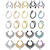 fake septum nose rings hoop stainless steel faux lip ear nose septum ring non piercing clip on nose hoop rings body piercing jewelry