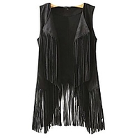fall fashion women tassel fringed faux suede jacket waistcoat waistcoat vest sml miniinthebox