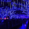 Falling Rain Lights Meteor Shower Lights Christmas Lights 30cm 24 Tube 432LEDs Falling Rain Drop Icicle String Lights For Christmas Trees Halloween Decoration Holiday Wedding