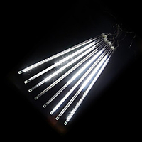 Falling Rain Lights Meteor Shower Lights Christmas Lights 30cm 8 Tube 144 LEDs Falling Rain Drop Icicle String Lights for Christmas Trees Halloween Decoration Holiday Wedding