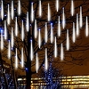Falling Rain Lights Meteor Shower Lights Christmas Lights 30cm 8 Tube 144 LEDs Falling Rain Drop Icicle String Lights for Christmas Trees Halloween Decoration Holiday Wedding