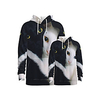 Family Look Active Cat Graphic Optical Illusion Animal Print Long Sleeve Regular Hoodie Sweatshirt Black