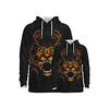 Family Look Active Dragon Graphic Optical Illusion Animal Print Long Sleeve Regular Hoodie Sweatshirt Black