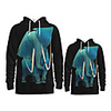 Family Look Active Graphic optical illusion Animal Print Long Sleeve Regular Hoodie Sweatshirt Black