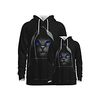 Family Look Active Graphic Optical Illusion Animal Print Long Sleeve Regular Hoodie Sweatshirt Black