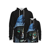 Family Look Active Graphic Optical Illusion Animal Print Long Sleeve Regular Hoodie Sweatshirt Black