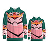 Family Look Active Graphic optical illusion Animal Print Long Sleeve Regular Hoodie Sweatshirt Blushing Pink