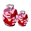 Family Look Active Graphic optical illusion Animal Print Long Sleeve Regular Hoodie Sweatshirt Blushing Pink
