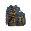 Family Look Active Graphic Optical Illusion Animal Print Long Sleeve Regular Hoodie Sweatshirt Dark Gray