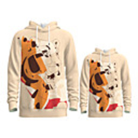 Family Look Active Graphic optical illusion Animal Print Long Sleeve Regular Hoodie Sweatshirt Khaki