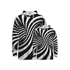 Family Look Active Graphic Optical Illusion Print Long Sleeve Regular Hoodie Sweatshirt Black