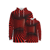 Family Look Active Graphic Optical Illusion Print Long Sleeve Regular Hoodie Sweatshirt Red