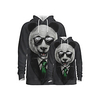 Family Look Active Panda Graphic Optical Illusion Animal Print Long Sleeve Regular Hoodie Sweatshirt Dark Gray