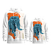 Family Look Active Panda Graphic optical illusion Animal Print Long Sleeve Regular Hoodie Sweatshirt White