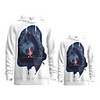 Family Look Active Panda Graphic optical illusion Animal Print Long Sleeve Regular Hoodie Sweatshirt White