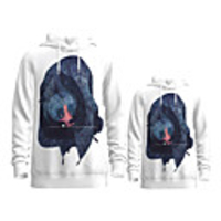 Family Look Active Panda Graphic optical illusion Animal Print Long Sleeve Regular Hoodie Sweatshirt White
