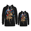Family Look Active Santa Claus Graphic optical illusion Animal Print Long Sleeve Regular Hoodie Sweatshirt Black
