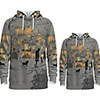 Family Look Active Santa Claus Graphic optical illusion Animal Print Long Sleeve Regular Hoodie Sweatshirt Gray