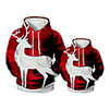 Family Look Active Santa Claus Graphic optical illusion Animal Print Long Sleeve Regular Hoodie Sweatshirt Red