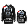 Family Look Active Santa Claus Graphic optical illusion Letter Print Long Sleeve Regular Hoodie Sweatshirt Black