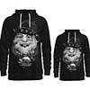 Family Look Active Santa Claus Graphic optical illusion Letter Print Long Sleeve Regular Hoodie Sweatshirt Black
