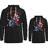 Family Look Active Santa Claus Graphic optical illusion Letter Print Long Sleeve Regular Hoodie Sweatshirt Black