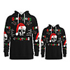 Family Look Active Santa Claus Graphic optical illusion Letter Print Long Sleeve Regular Hoodie Sweatshirt Black